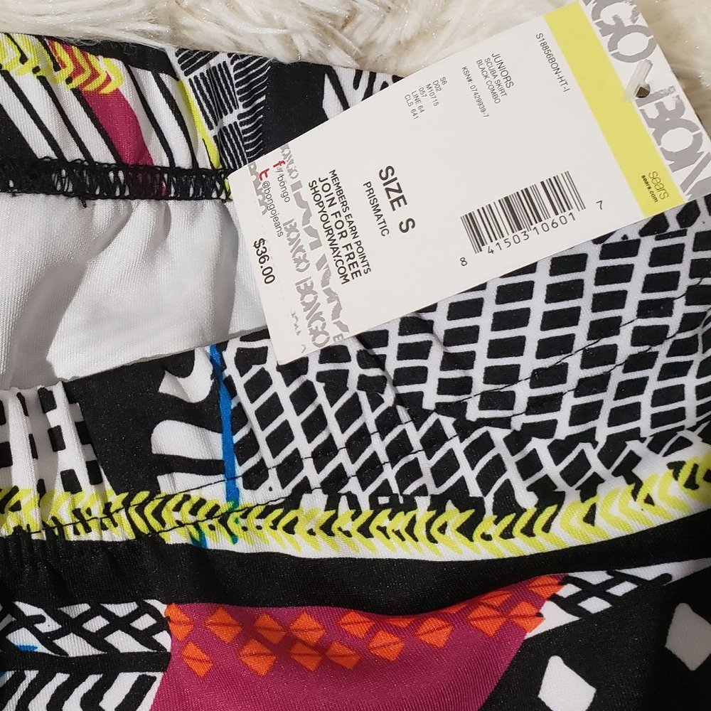 Nwt Bongo 80s 90s Multi Color Retro Mini Skirt - image 4